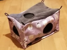 Látkový domeček Rodentia - 3 vchody - fialový